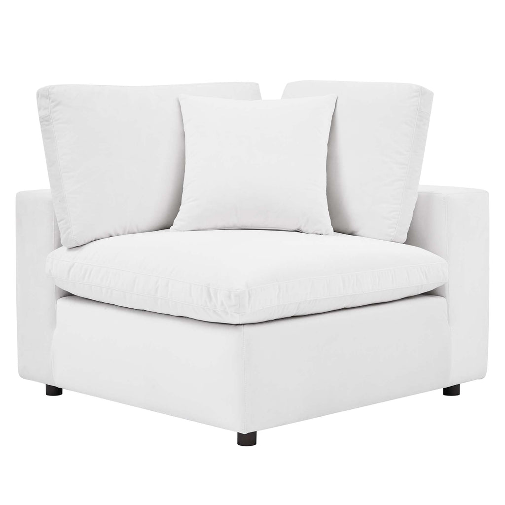 modular Down Filled Overstuffed Performance Velvet 3-Seater Sofa