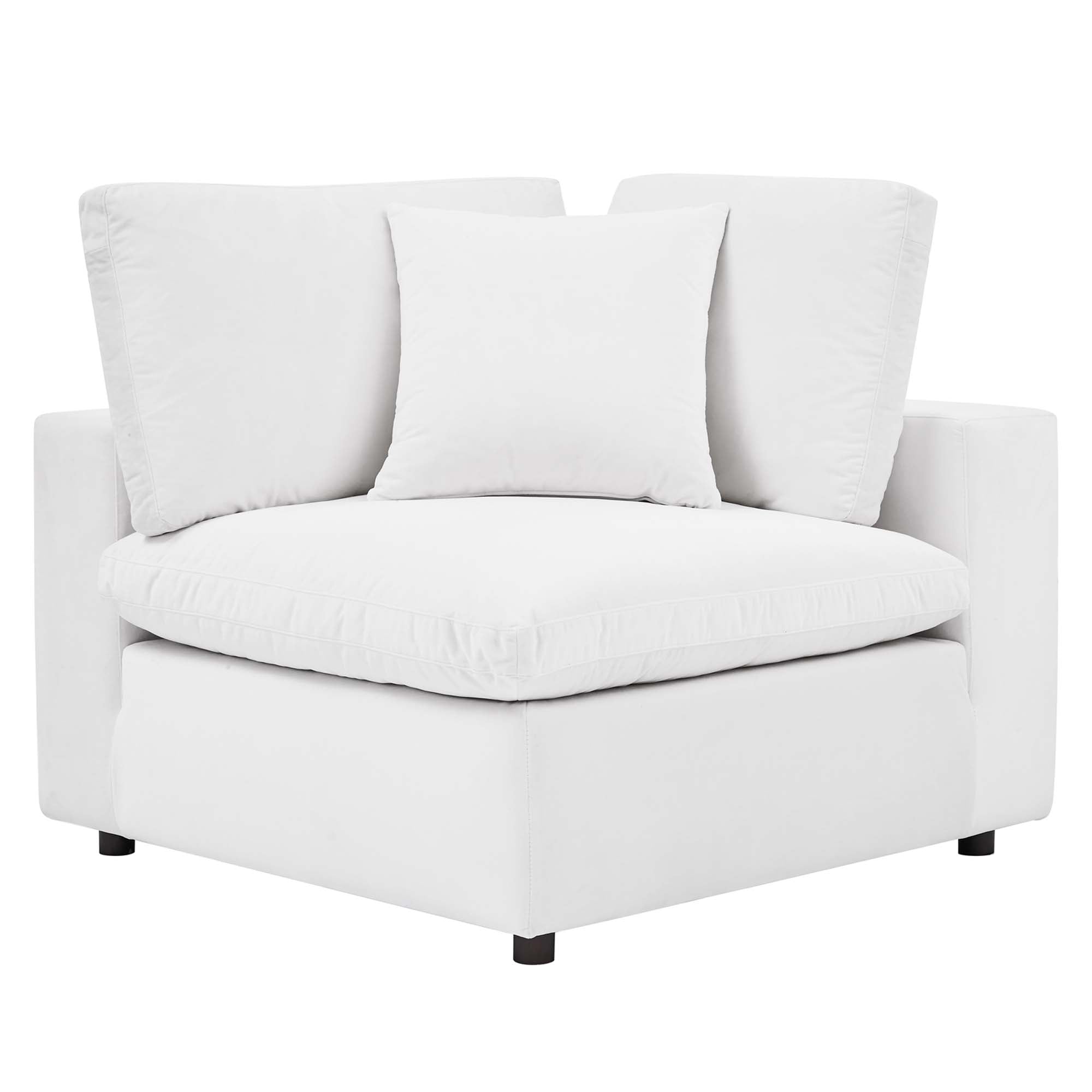 modular Down Filled Overstuffed Performance Velvet 3-Seater Sofa