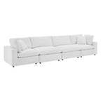 modular Down Filled Overstuffed Performance Velvet 4-Seater Sofa