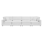 modular Down Filled Overstuffed Performance Velvet 4-Seater Sofa