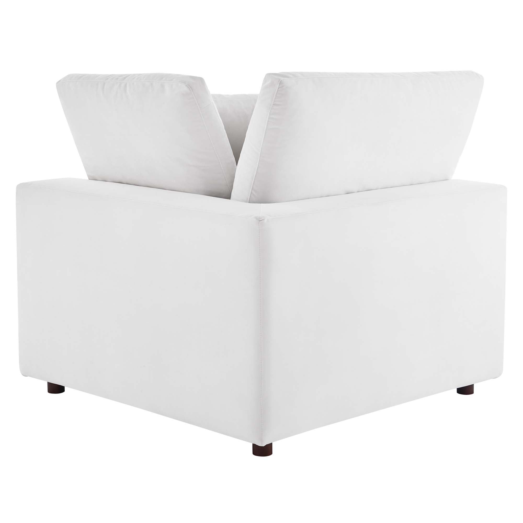 modular Down Filled Overstuffed Performance Velvet 4-Seater Sofa