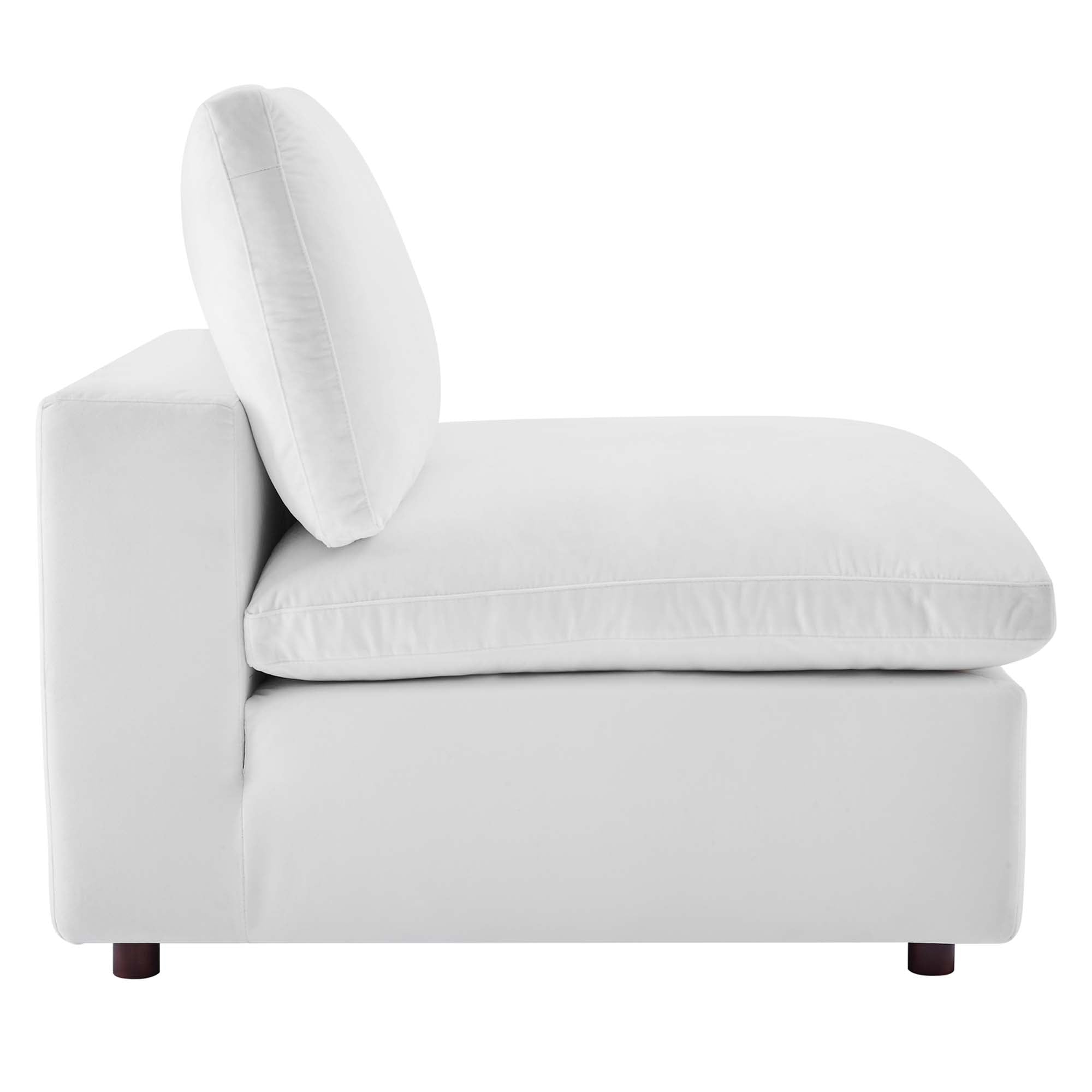 modular Down Filled Overstuffed Performance Velvet 4-Seater Sofa