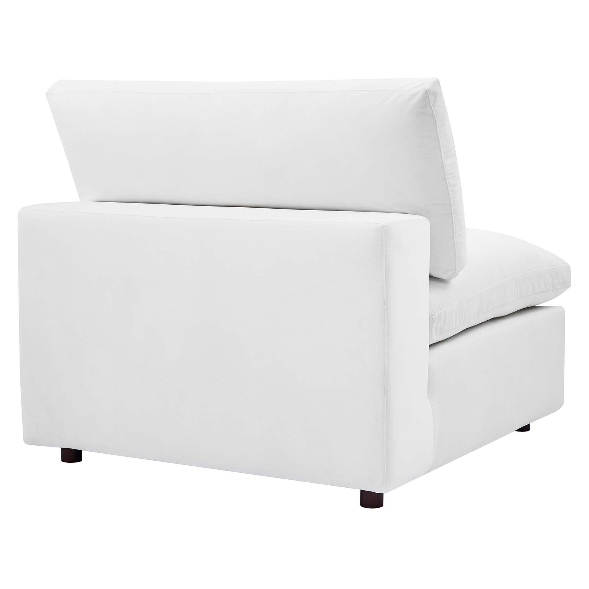 modular Down Filled Overstuffed Performance Velvet 4-Seater Sofa