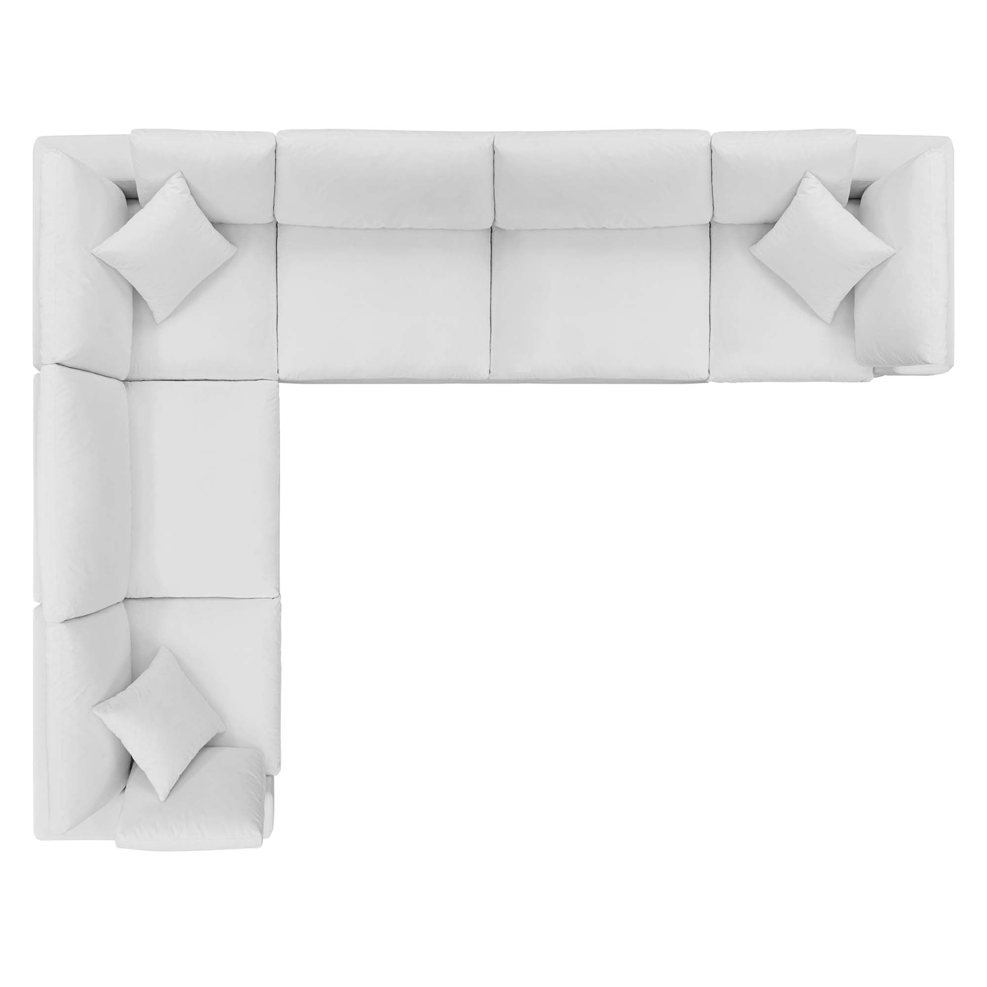 modular 6-Piece Down Filled Overstuffed Performance Velvet Sectional Sofa