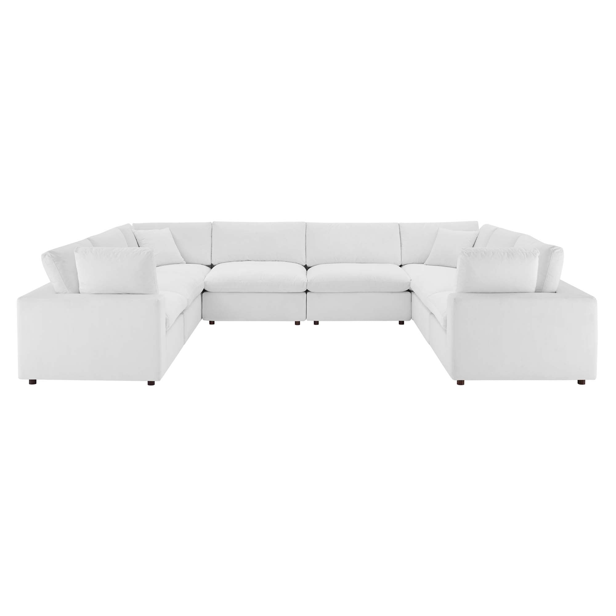 modular 8-Piece Down Filled Overstuffed Performance Velvet Sectional Sofa