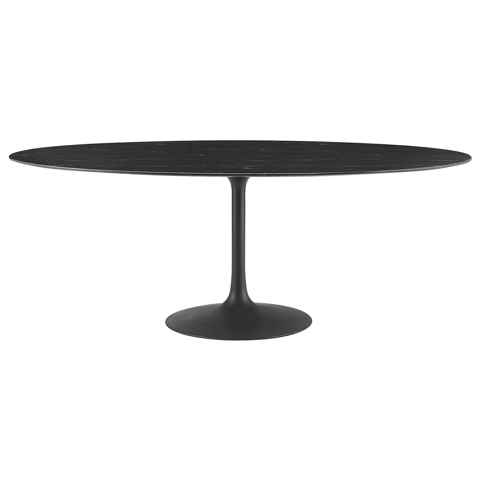 Lippa Oval Artificial Marble Dining Table - EEI-4889-BLK-BLK