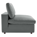modular 5-Piece Down Filled Overstuffed Vegan Leather Sectional Sofa