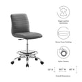 Ripple Armless Vegan Leather Drafting Chair