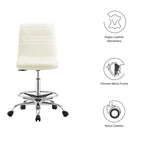 Ripple Armless Vegan Leather Drafting Chair