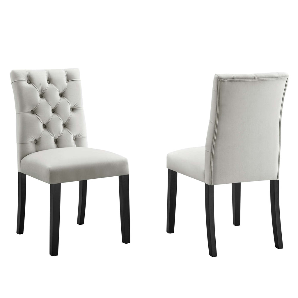 Duchess Performance Velvet Dining Chairs Set of 2 - EEI-5011-LGR