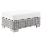Conway 2-Piece Outdoor Patio Wicker Rattan Armchair and Ottoman Set