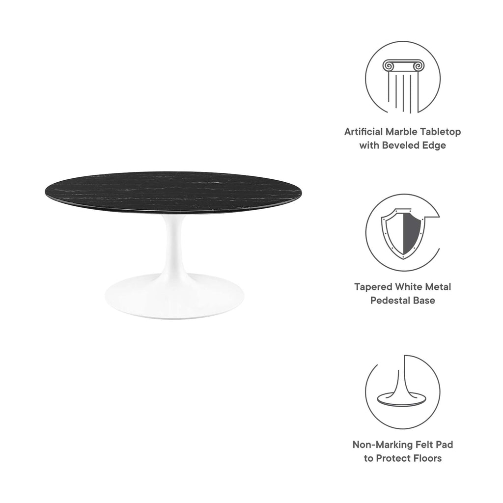 Lippa Round Artificial Marble Coffee Table