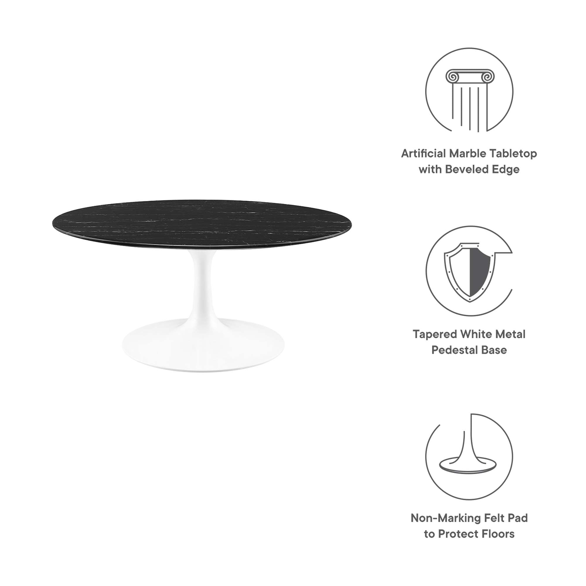 Lippa Round Artificial Marble Coffee Table