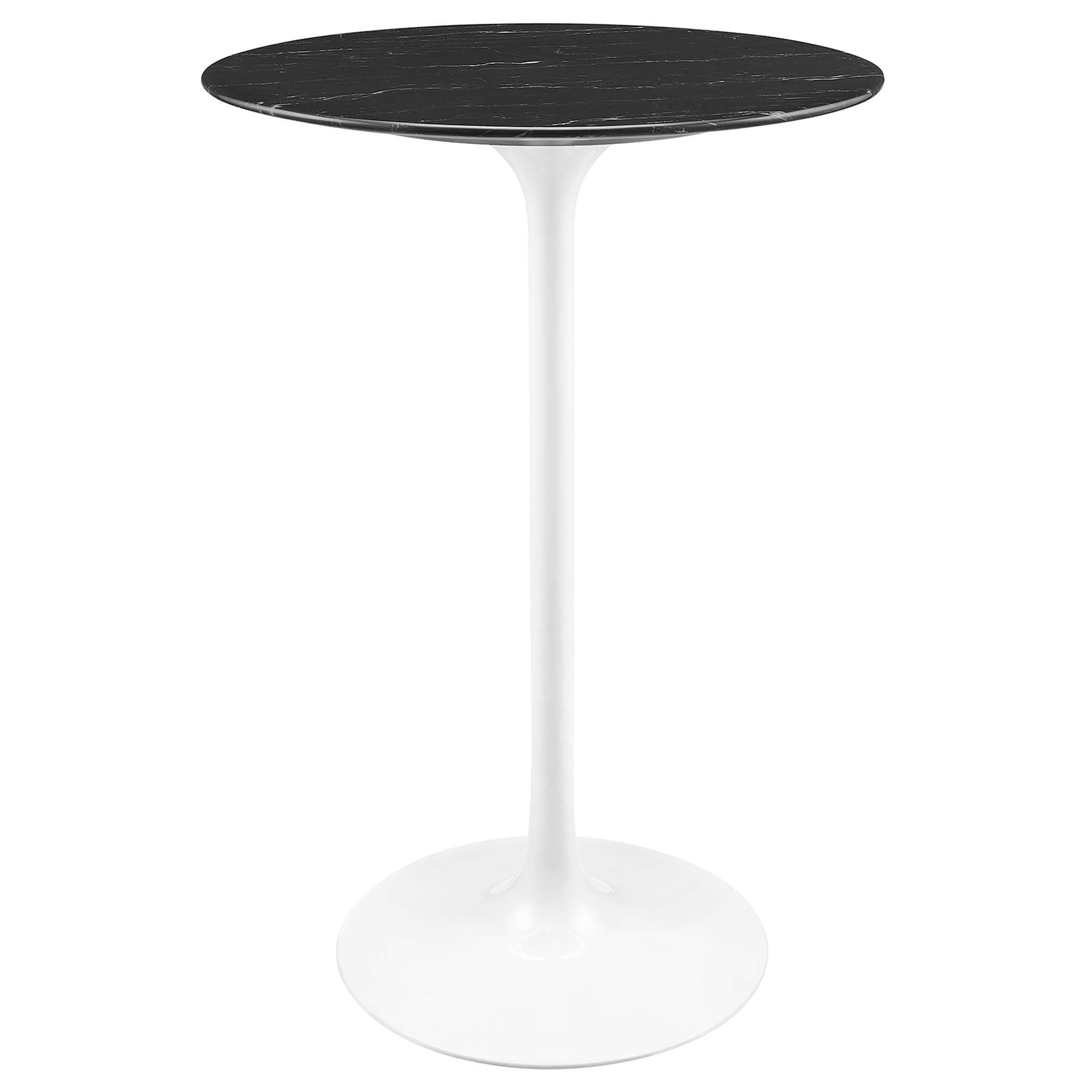 Lippa Round Artificial Marble Bar Table - EEI-5203-WHI-BLK