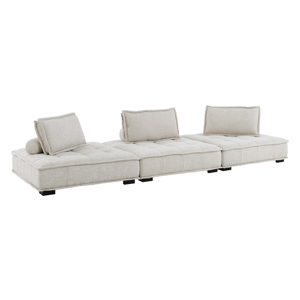 Saunter 3-Piece Tufted Fabric Fabric Sofa - EEI-5206-BEI
