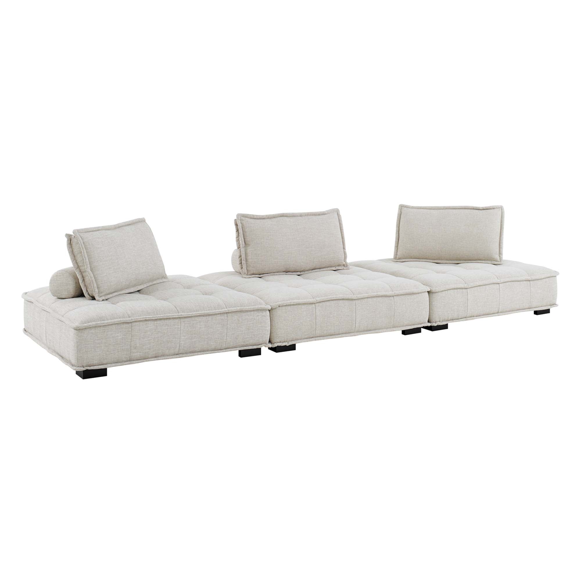 Saunter 3-Piece Tufted Fabric Fabric Sofa - EEI-5206-BEI