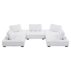 Saunter 5-Piece Tufted Fabric Fabric Sectional Sofa