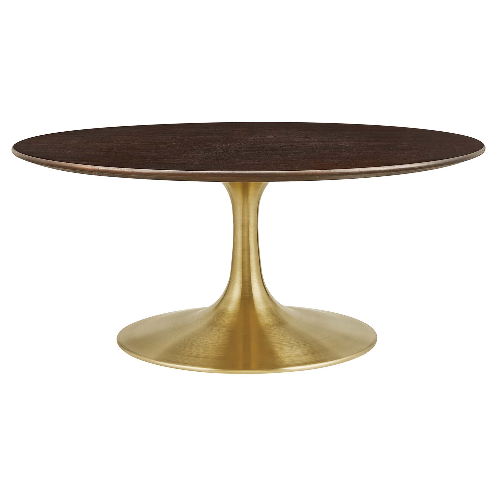 Lippa Round Wood Coffee Table - EEI-5244-GLD-CHE