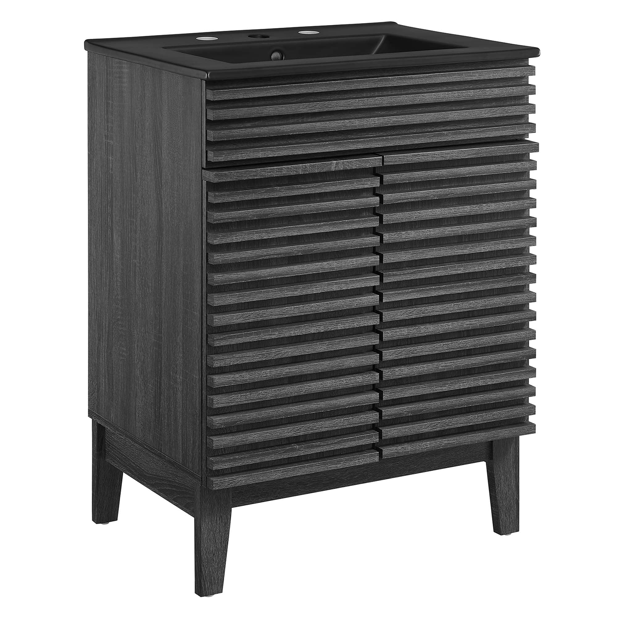 Render Bathroom Vanity with Black Basin Included - EEI-5350-CHA-BLK