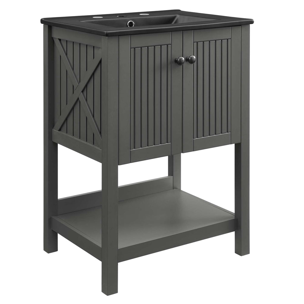 Steam Bathroom Vanity Basin Included - EEI-5360-GRY-BLK