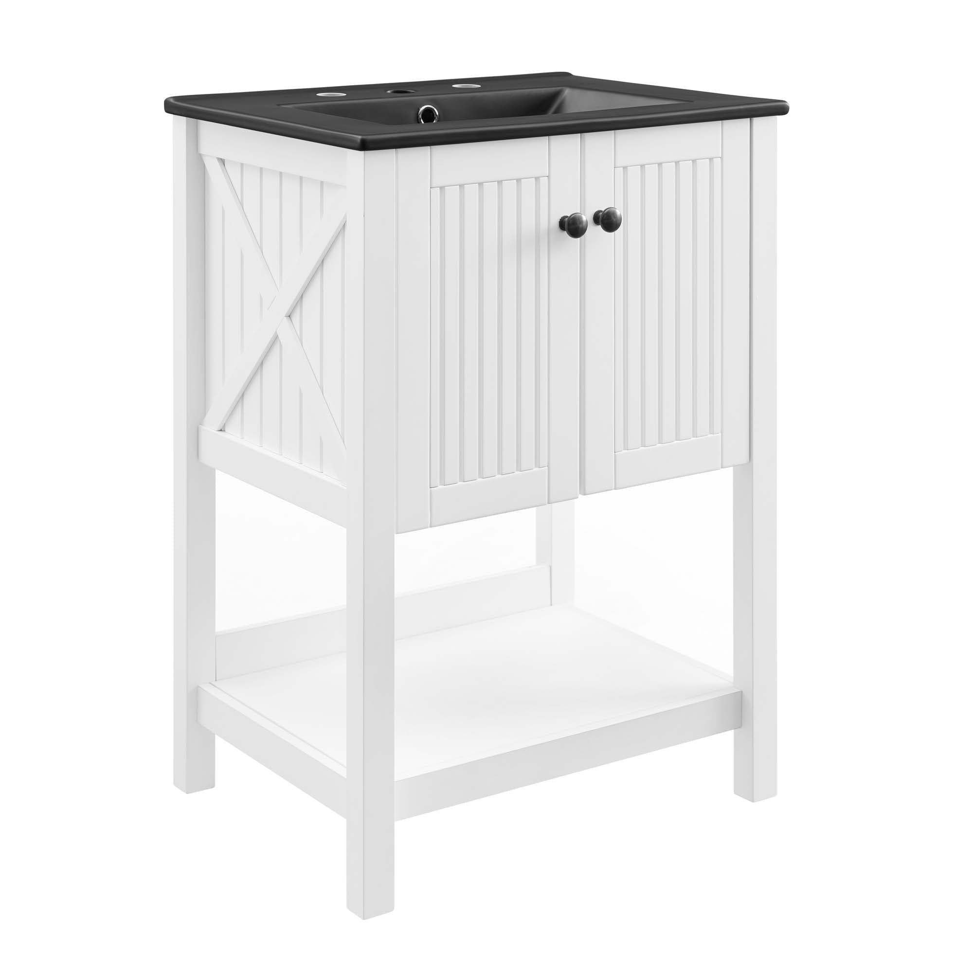 Steam Bathroom Vanity Basin Included - EEI-5360-WHI-BLK