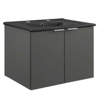 Maybelle Wall-Mount Bathroom Vanity Basin Included - EEI-5370-GRY-BLK