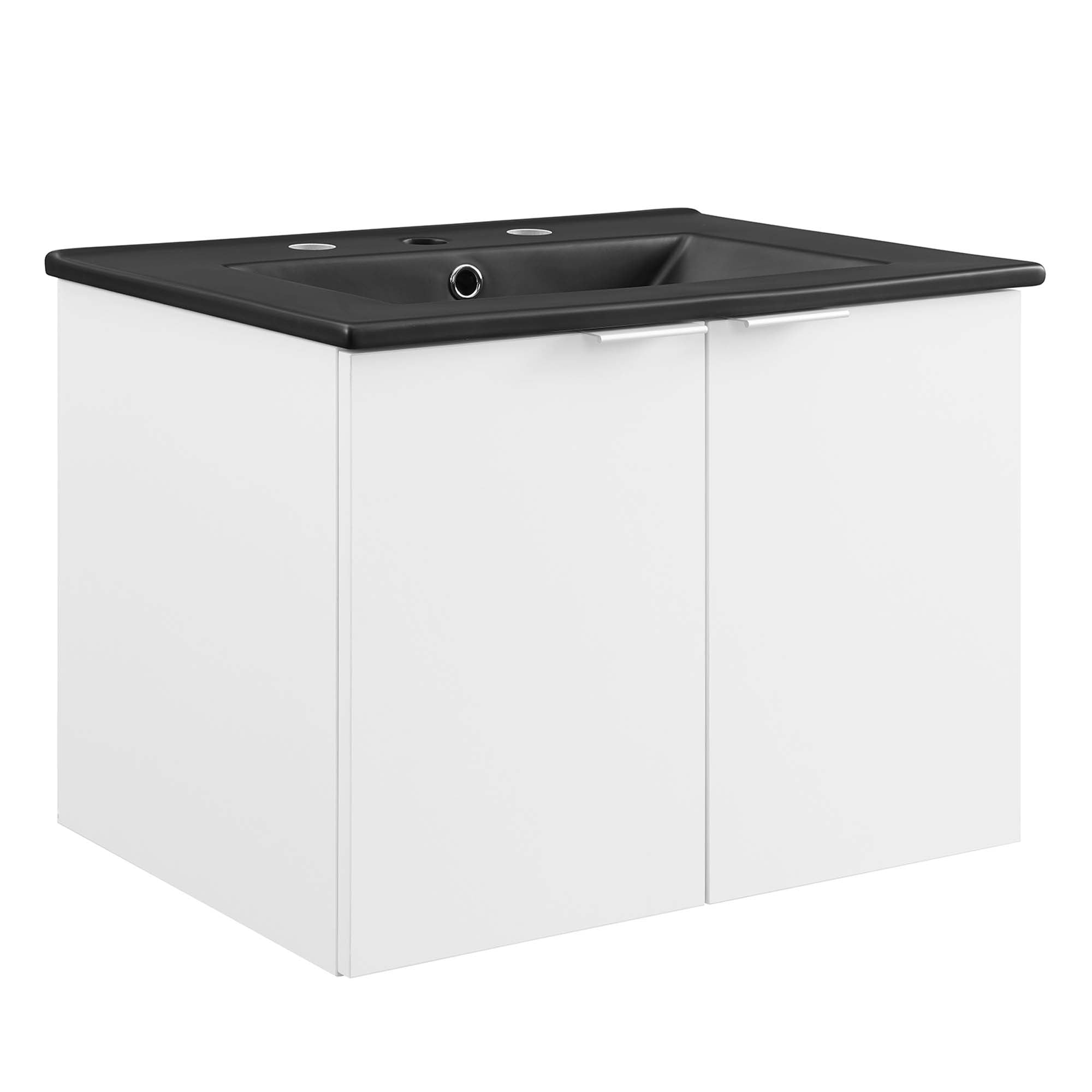 Maybelle Wall-Mount Bathroom Vanity Basin Included - EEI-5370-WHI-BLK
