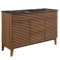 Render 48" Bathroom  Vanity with Black Basin Included - EEI-5381-WAL-BLK