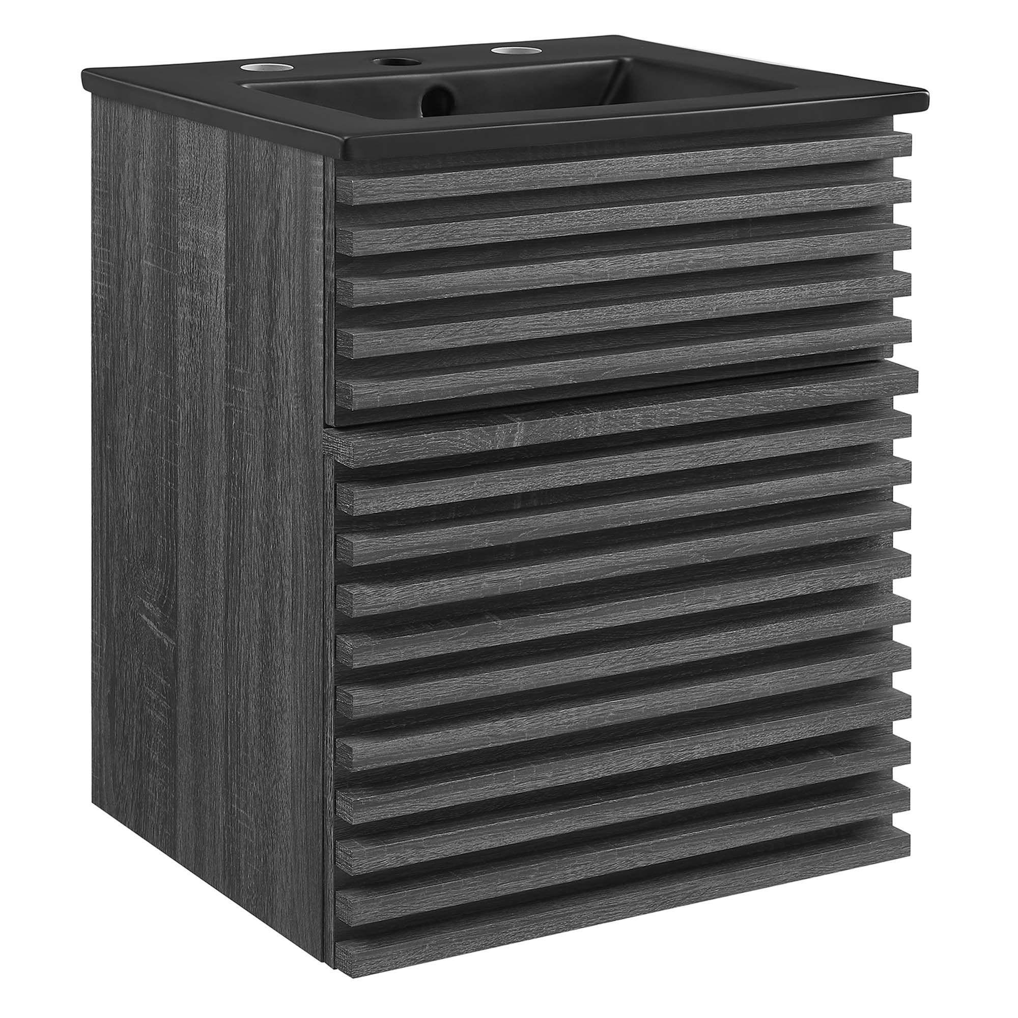 Render Wall-Mount Bathroom Vanity with Black Basin Included - EEI-5390-CHA-BLK