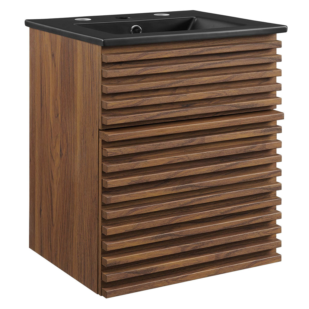 Render Wall-Mount Bathroom Vanity with Black Basin Included - EEI-5390-WAL-BLK