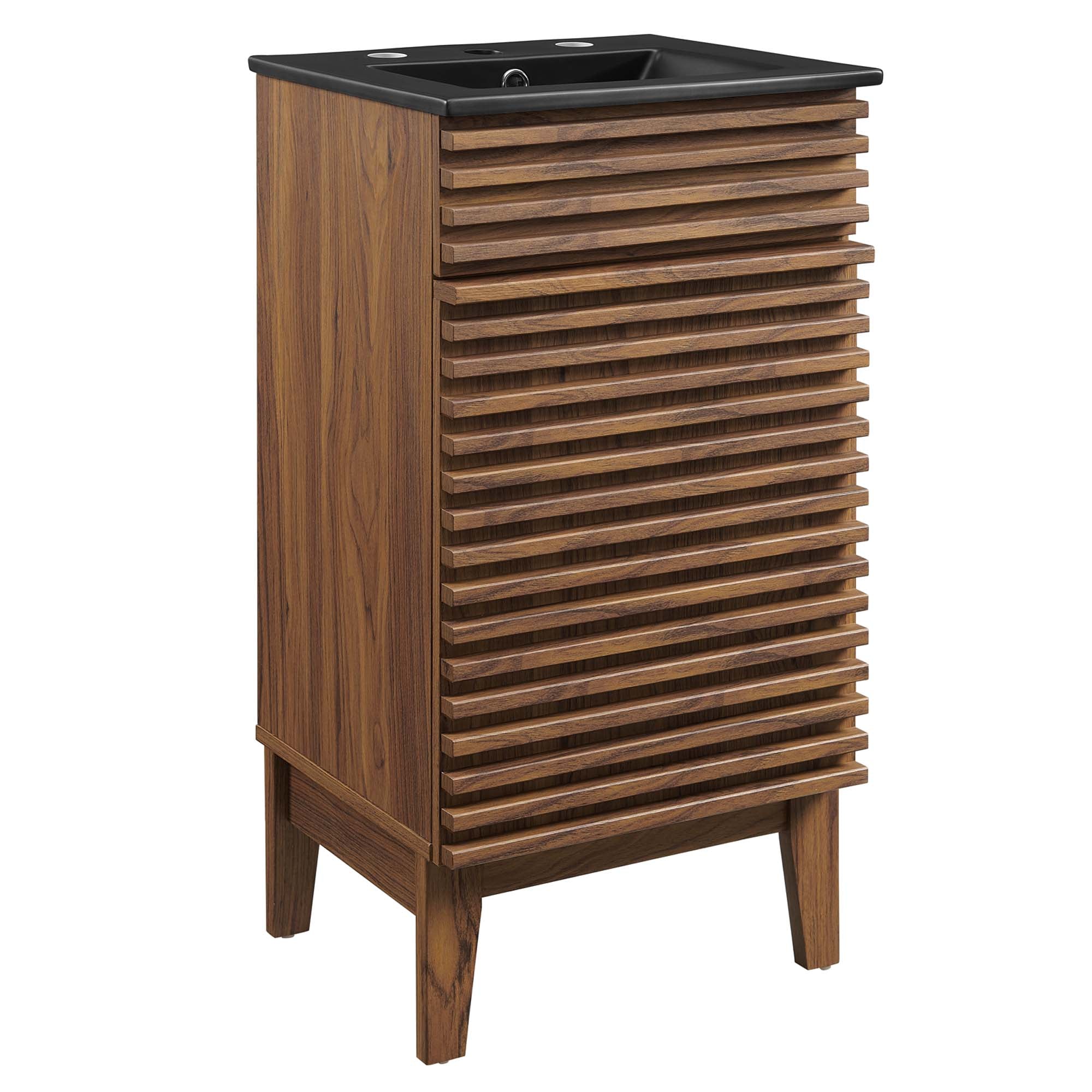 Render Bathroom Vanity with Black Basin Included - EEI-5391-WAL-BLK