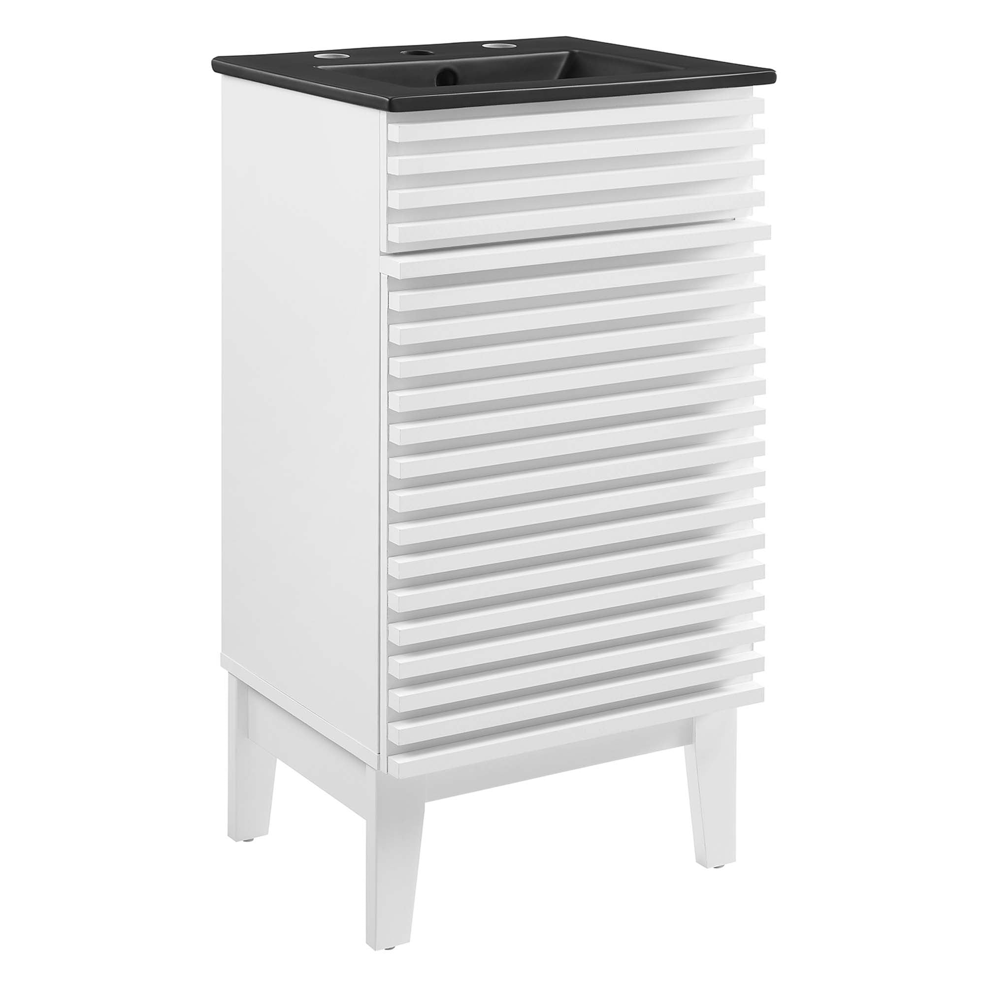 Render Bathroom Vanity with Black Basin Included - EEI-5391-WHI-BLK