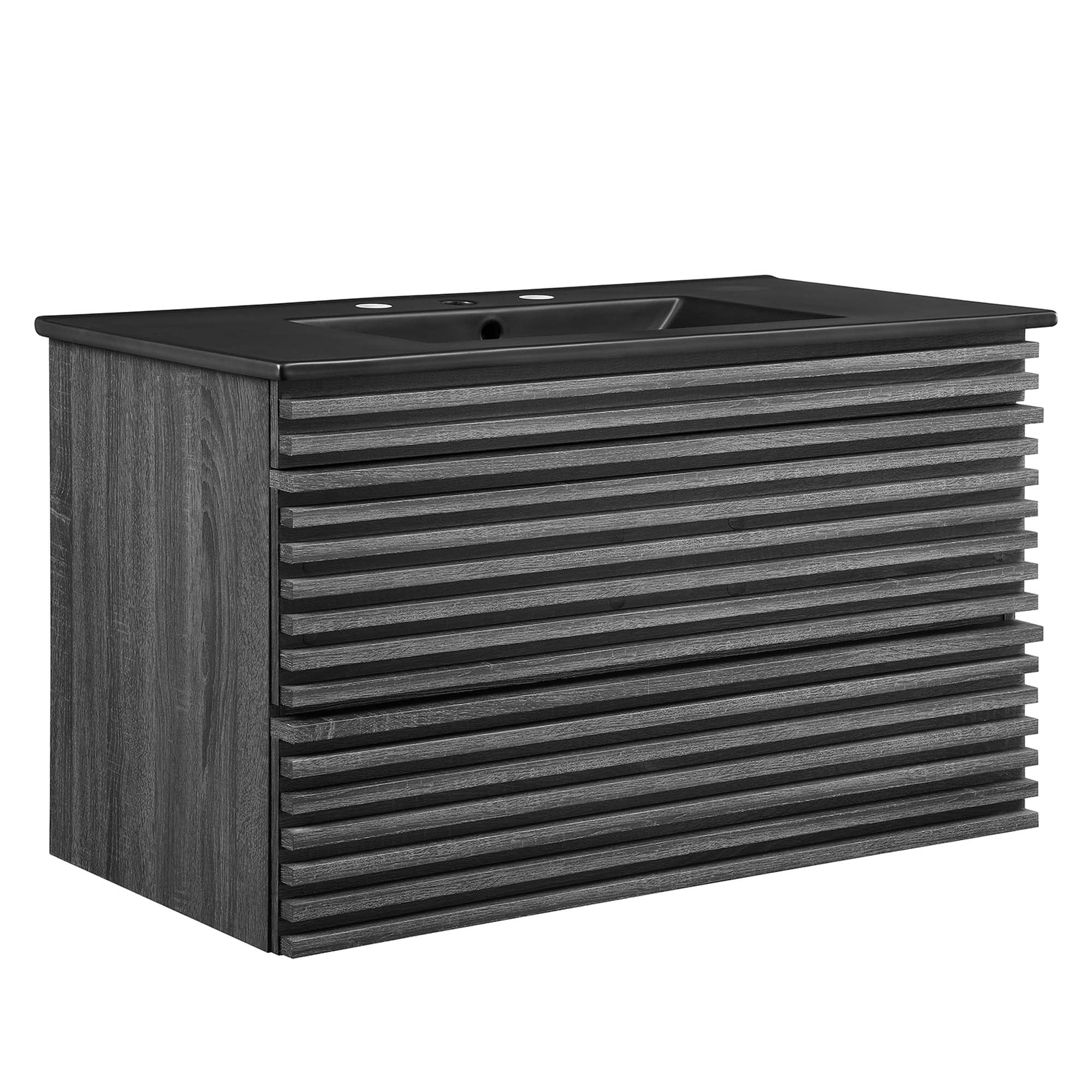 Render Wall-Mount Bathroom Vanity with Black Basin Included - EEI-5395-CHA-BLK