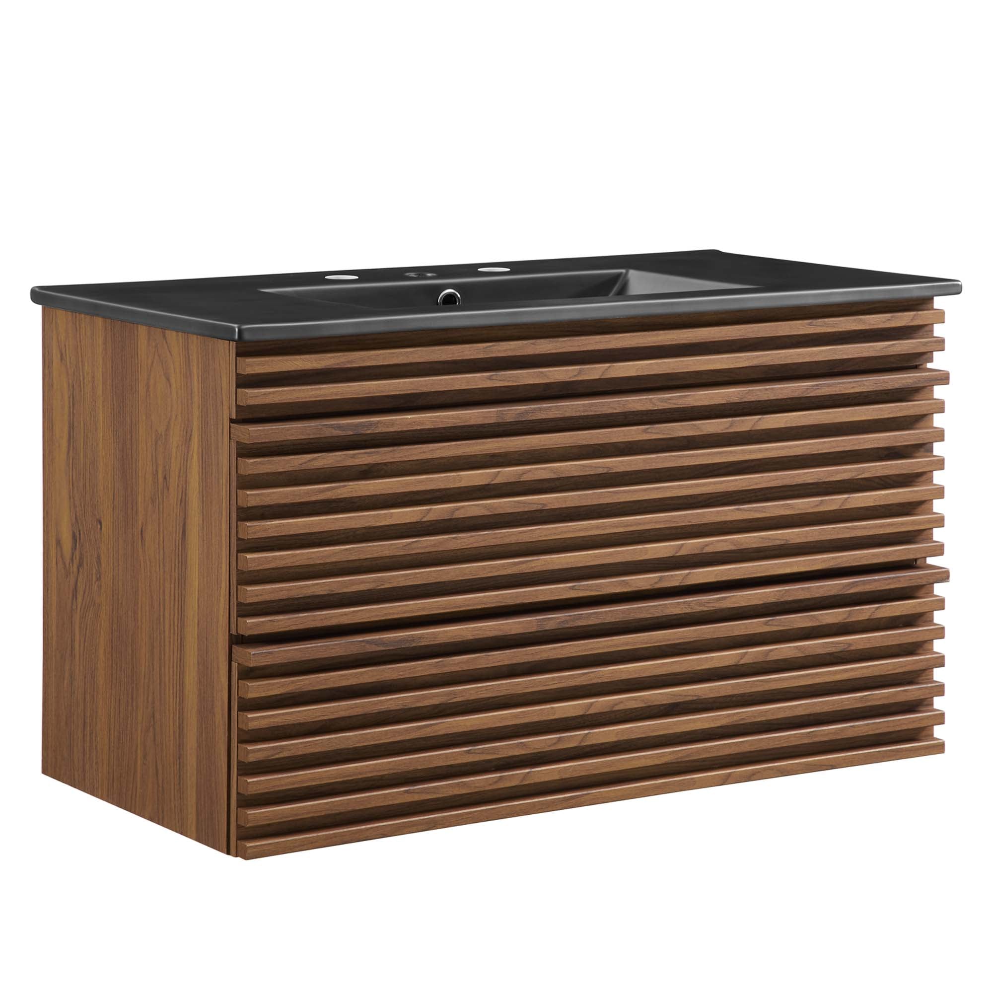 Render Wall-Mount Bathroom Vanity with Black Basin Included - EEI-5395-WAL-BLK
