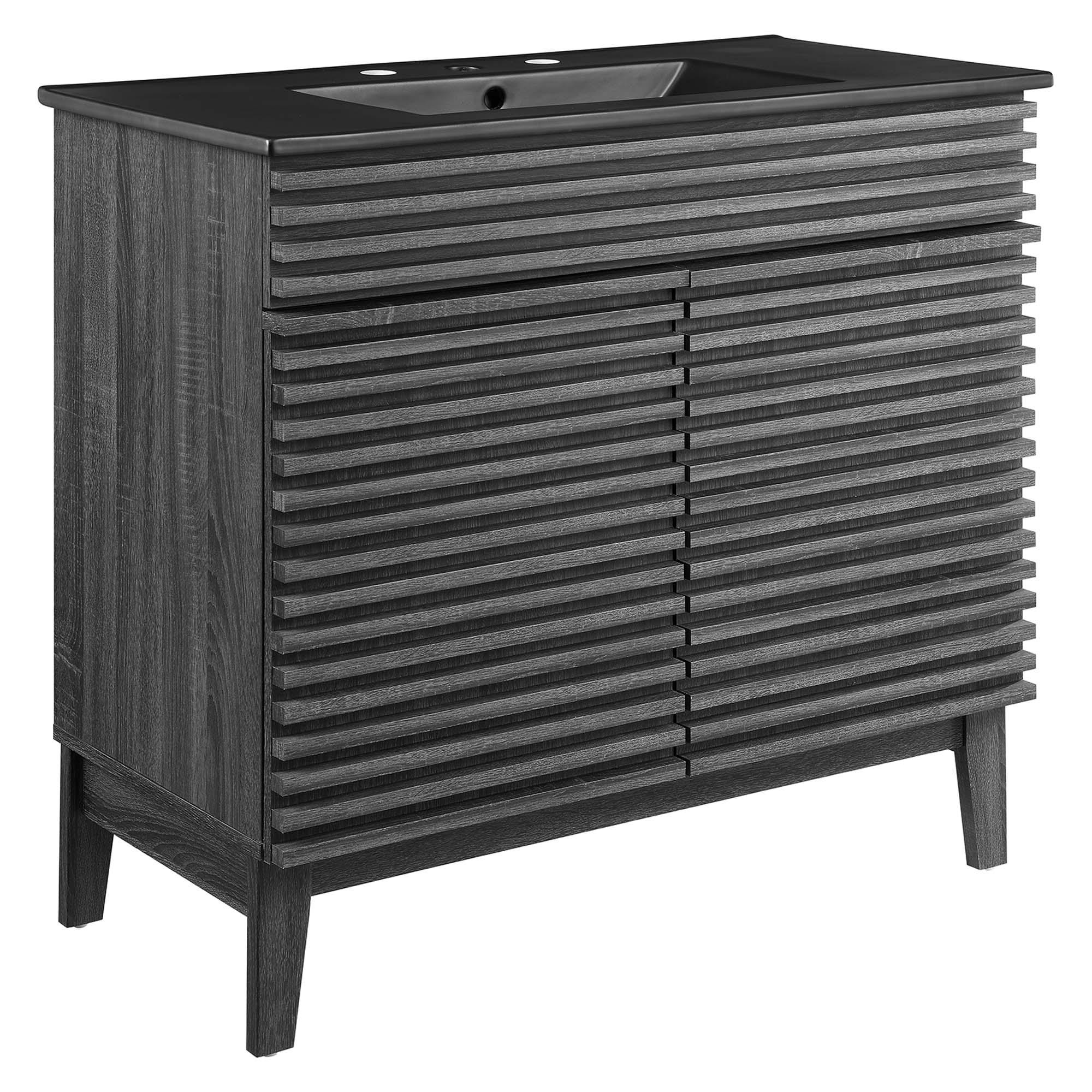 Render Bathroom Vanity with Black Basin Included - EEI-5396-CHA-BLK