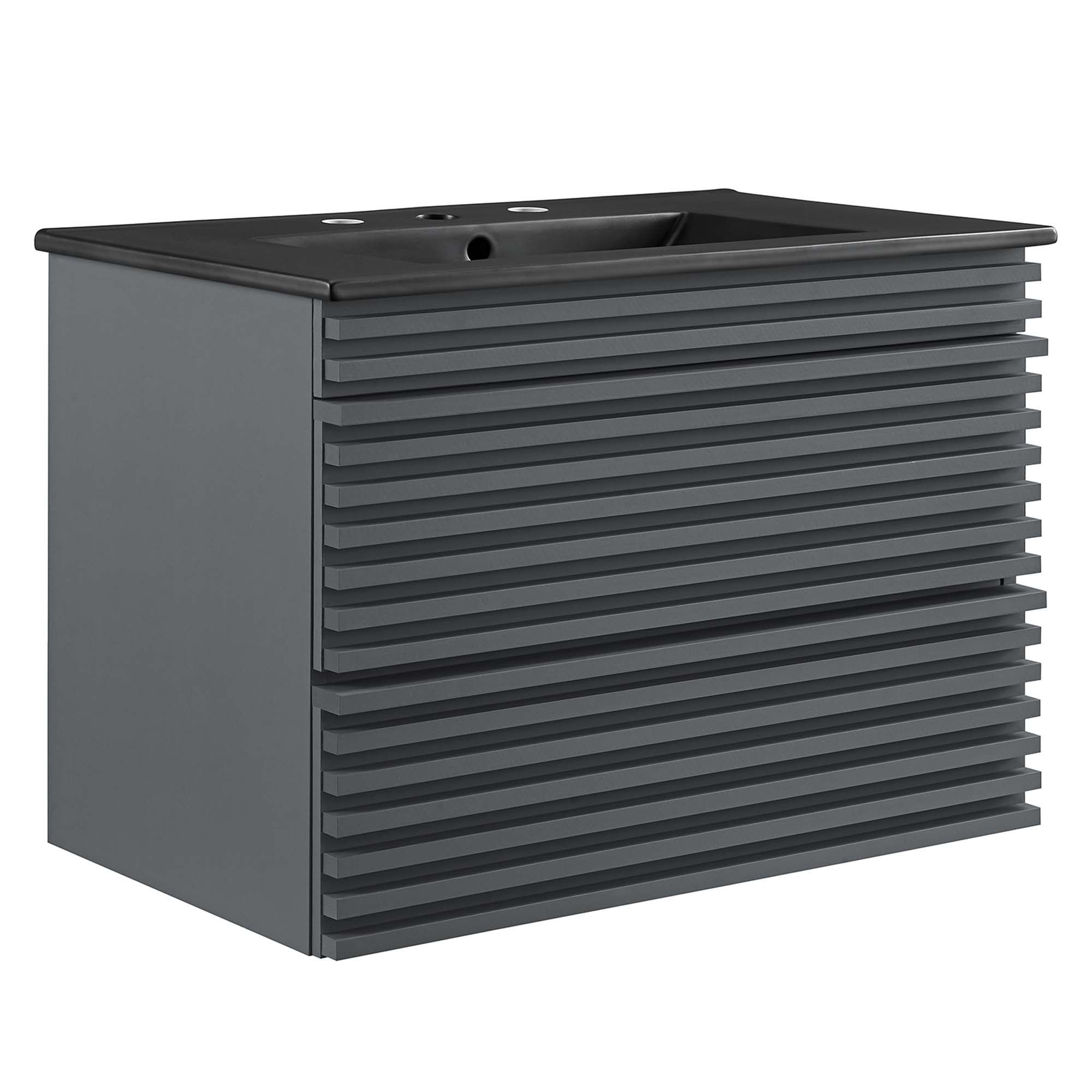 Render Wall-Mount Bathroom Vanity with Black Basin Included - EEI-5417-GRY-BLK