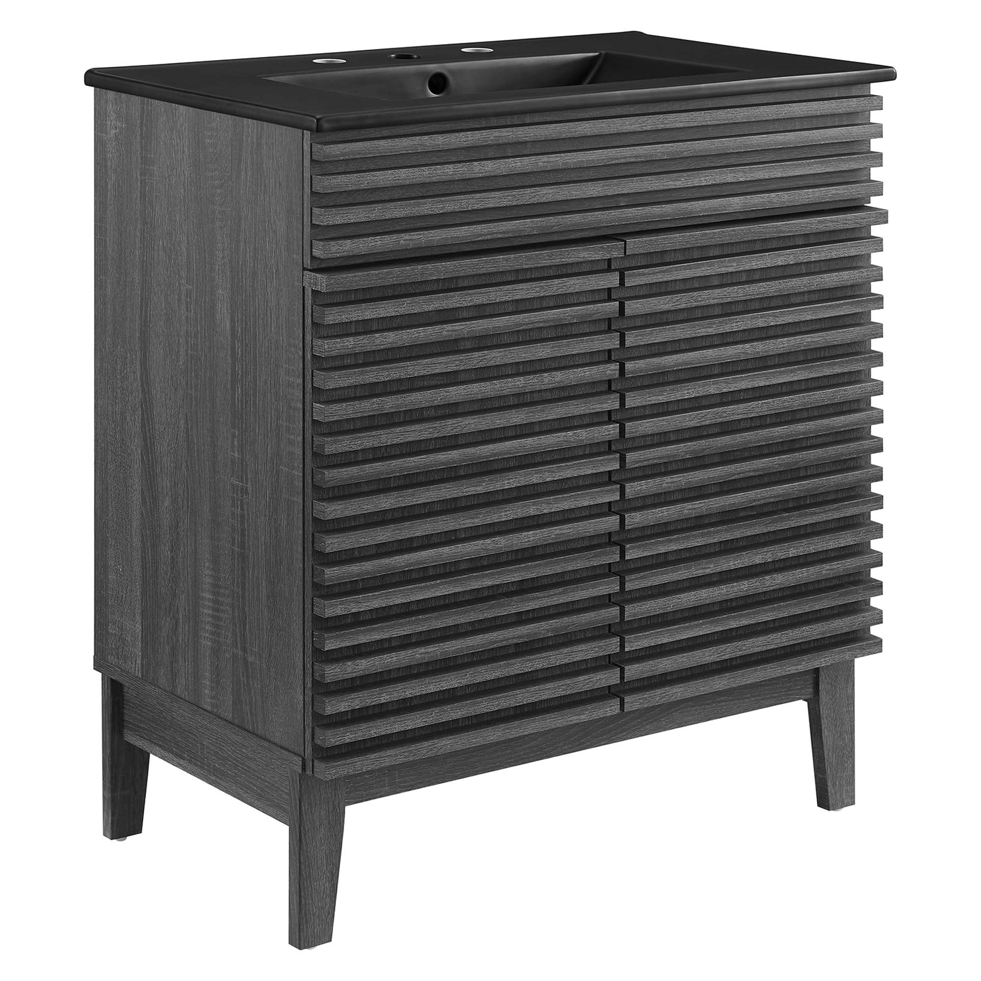 Render Bathroom Vanity with Black Basin Included - EEI-5418-CHA-BLK