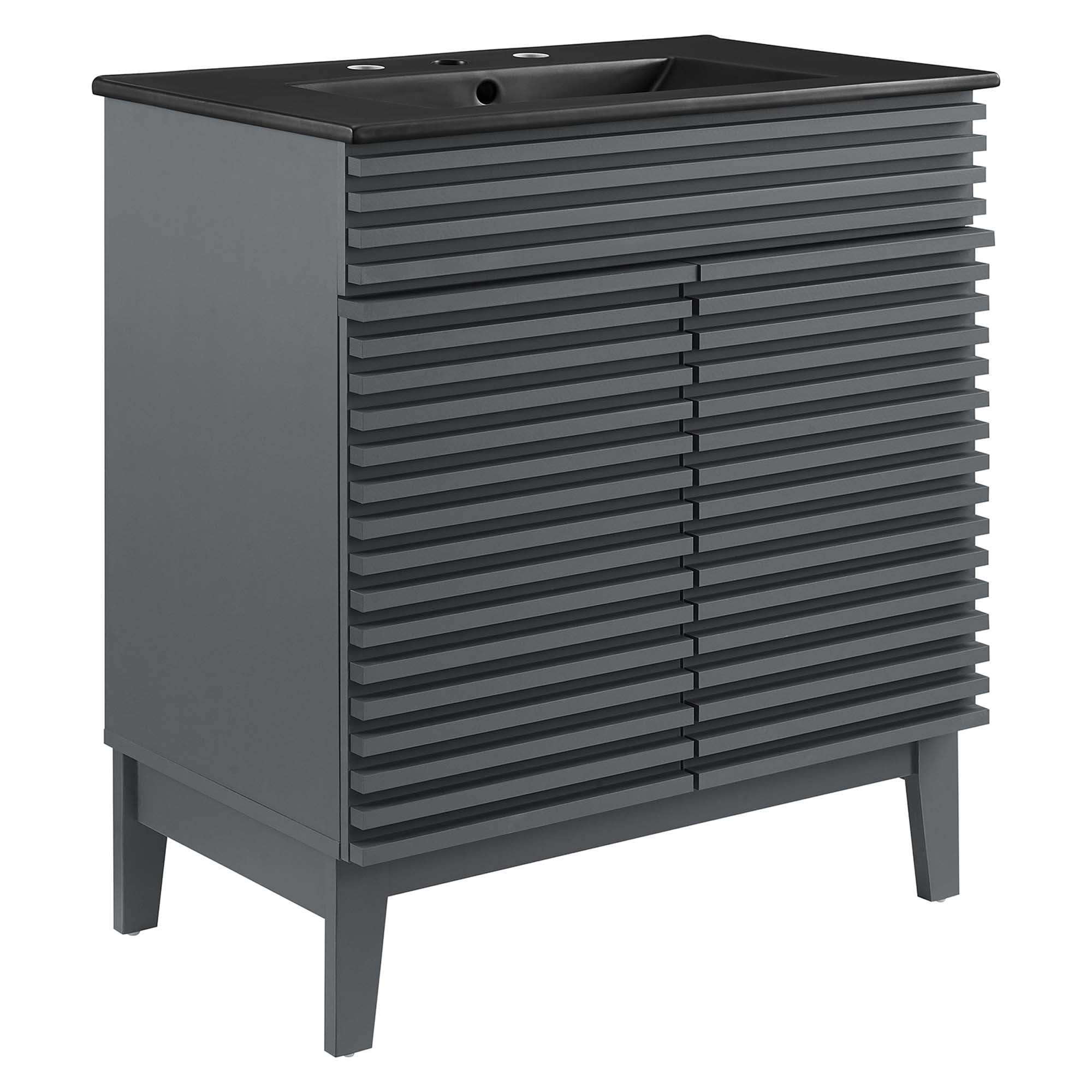 Render Bathroom Vanity with Black Basin Included - EEI-5418-GRY-BLK