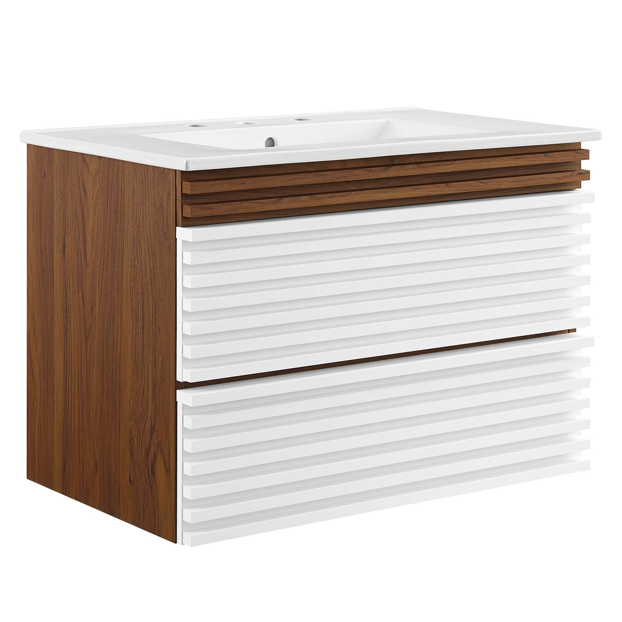 Render Wall-Mount Bathroom Vanity with White Basin Included - EEI-5421-WHI-WAL-WHI
