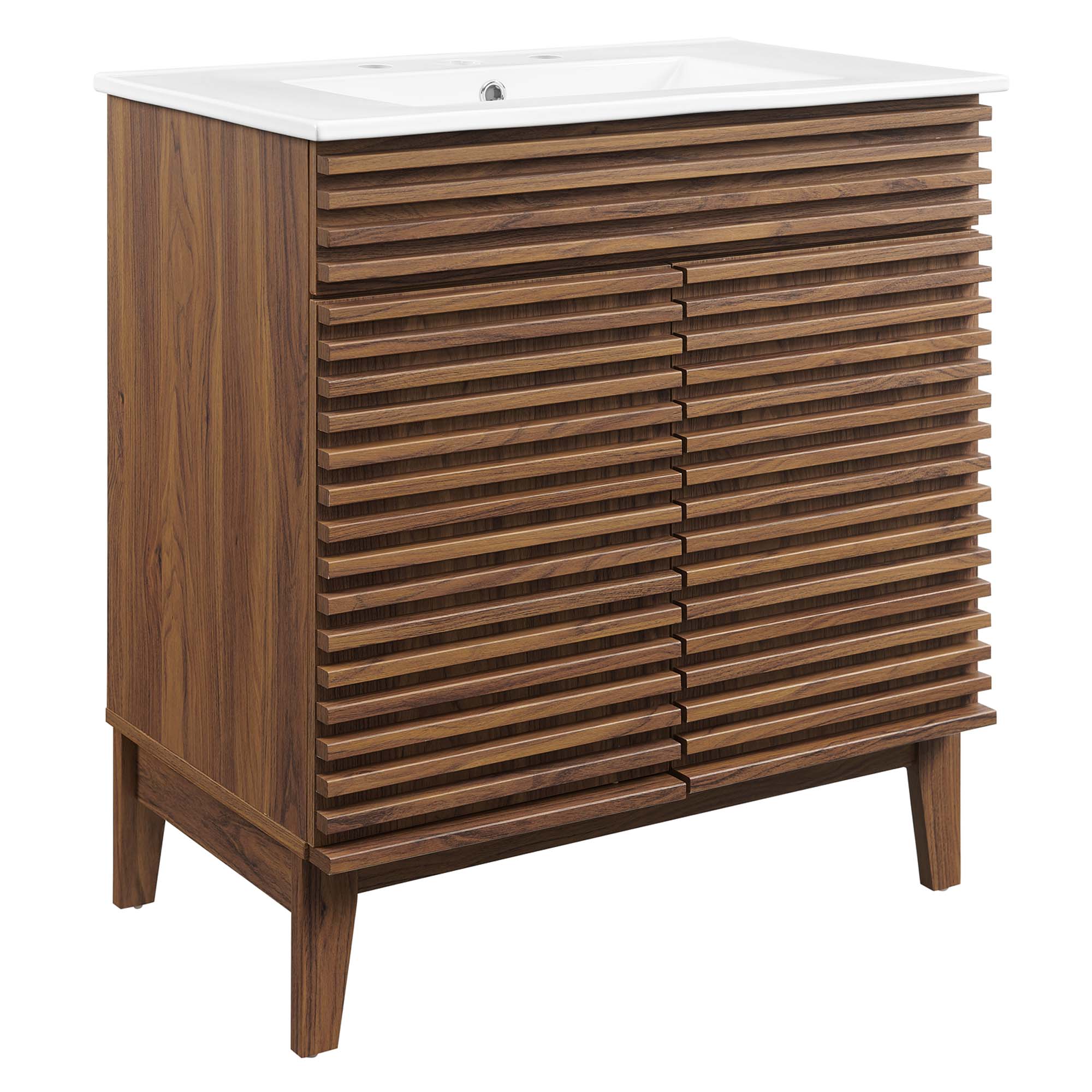 Render 30" and 36" Bathroom Vanities with White Basin Included - EEI-5422-WAL-WHI