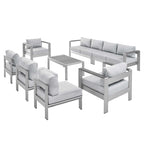 outdoor 8 Piece Sunbrella® Fabric Outdoor Patio Aluminum Sectional Sofa Set