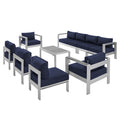 outdoor 8 Piece Sunbrella® Fabric Outdoor Patio Aluminum Sectional Sofa Set