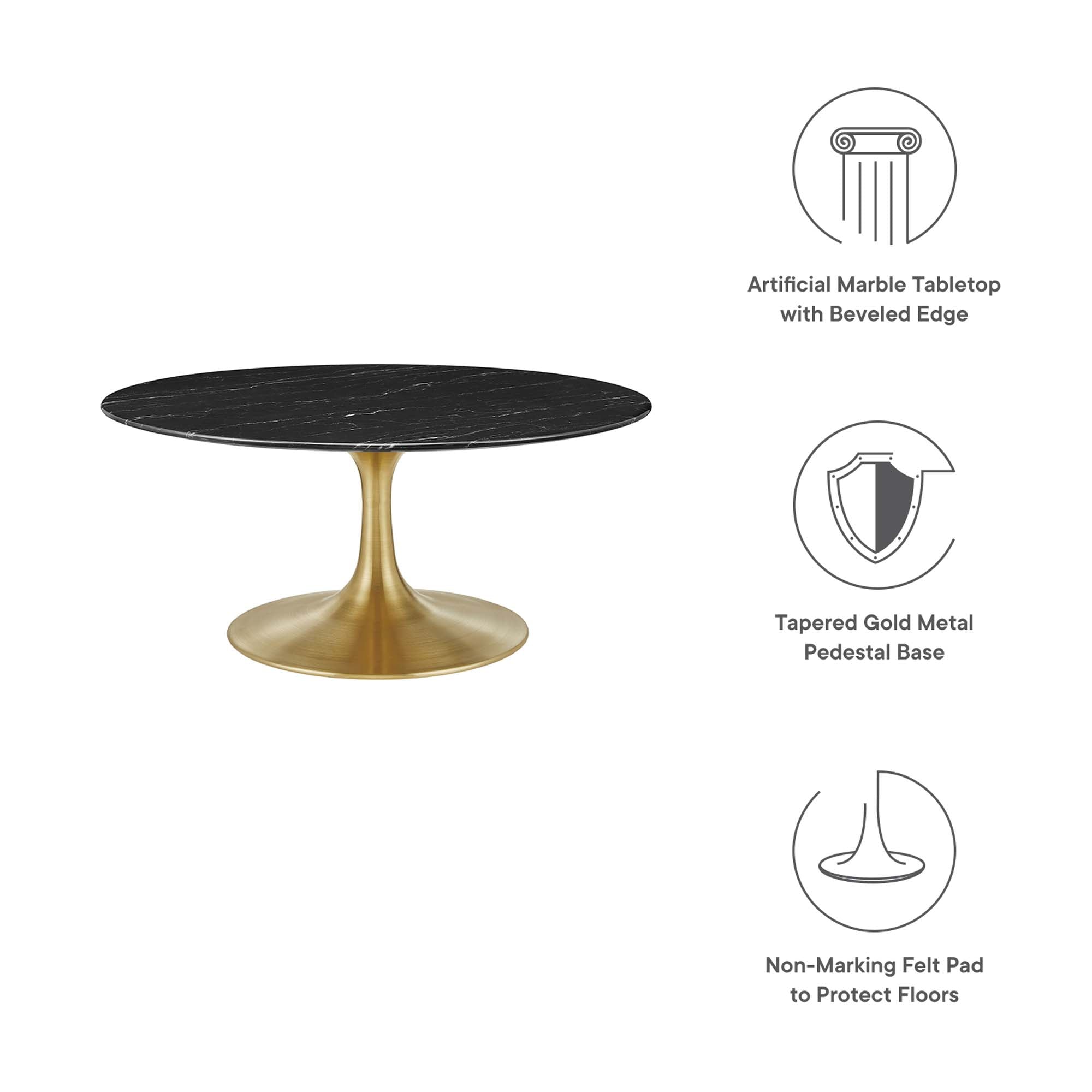 Lippa Round Artificial Marble Coffee Table