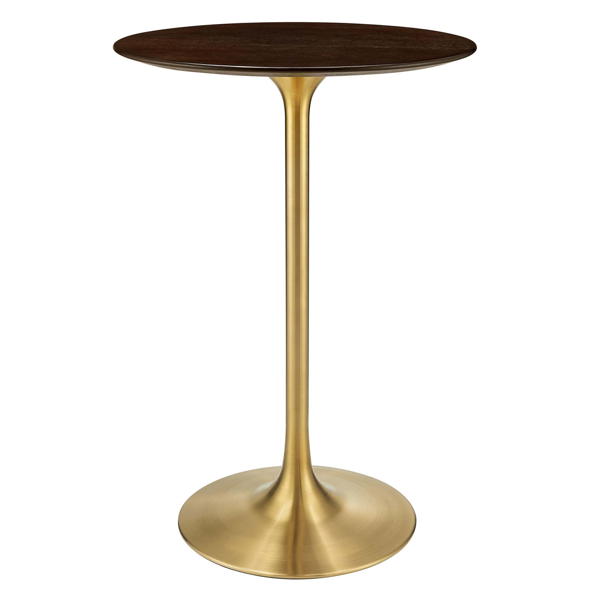 Lippa Round Wood Bar Table - EEI-5529-GLD-CHE