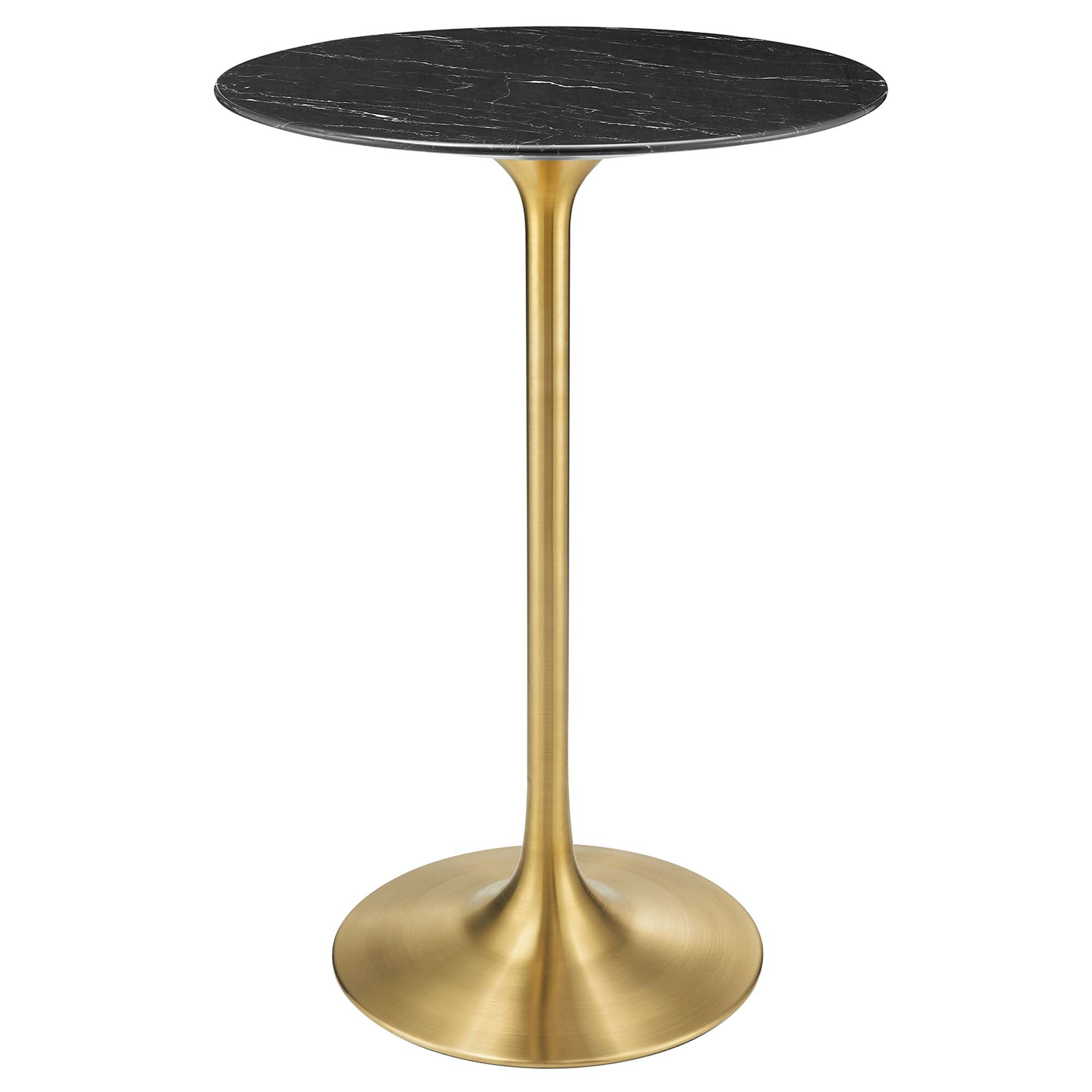 Lippa Round Artificial Marble Bar Table - EEI-5533-GLD-BLK