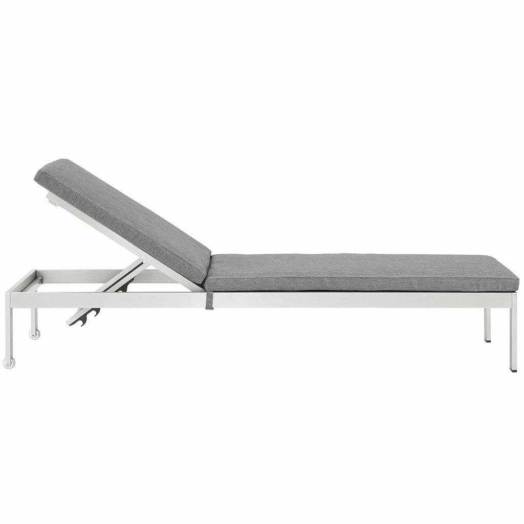 outdoor Outdoor Patio Aluminum Chaise with Cushions