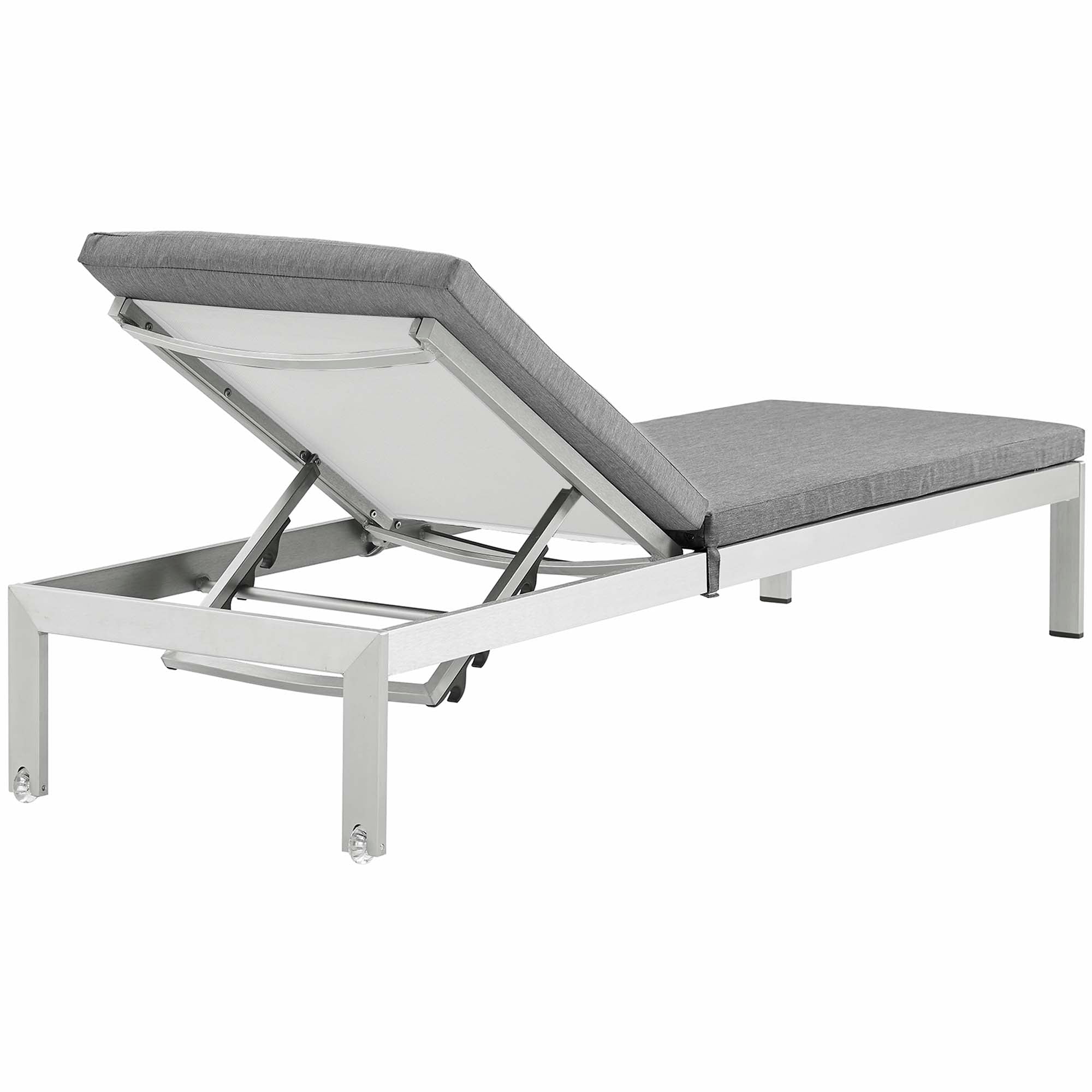 outdoor Outdoor Patio Aluminum Chaise with Cushions