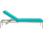 outdoor Outdoor Patio Aluminum Chaise with Cushions