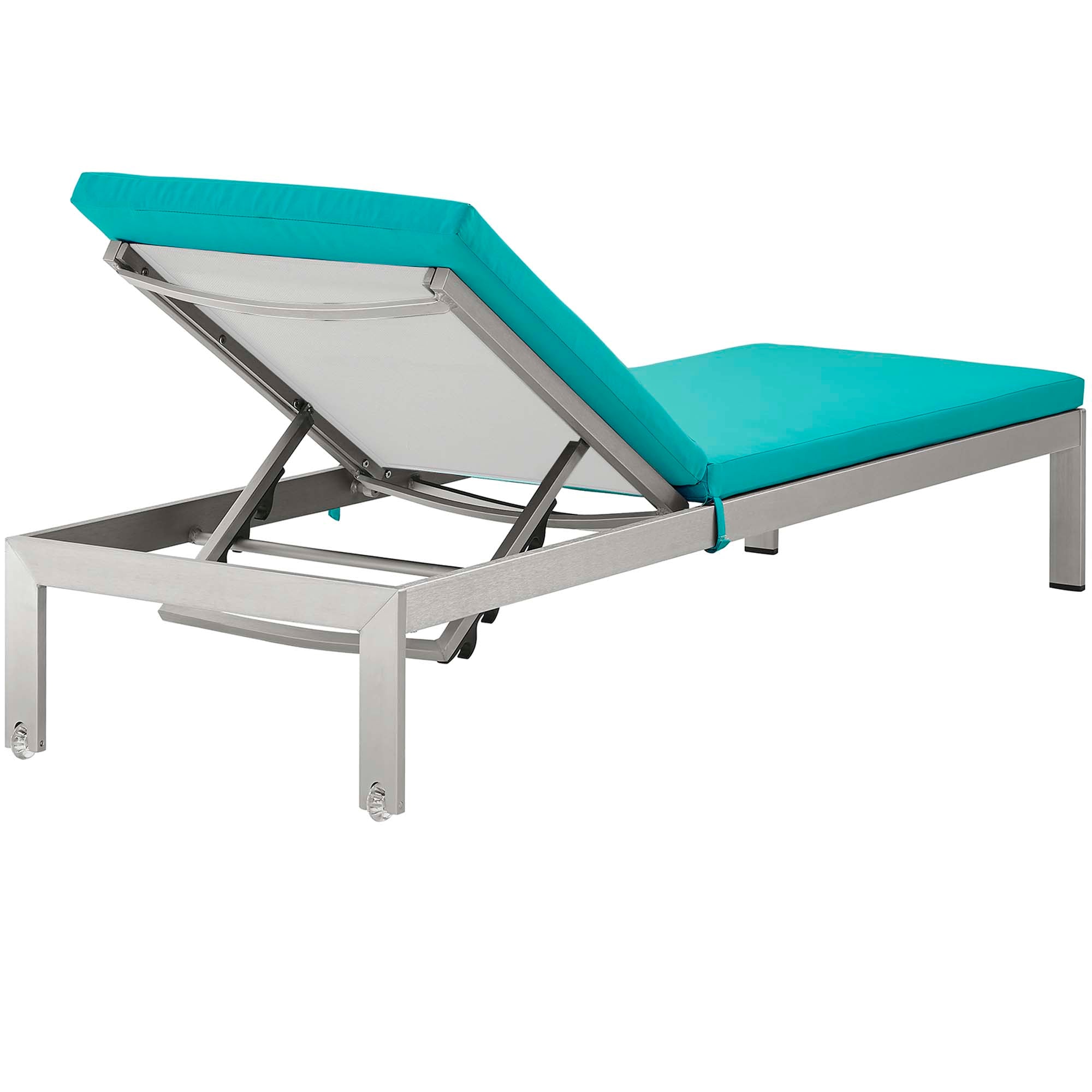 outdoor Outdoor Patio Aluminum Chaise with Cushions