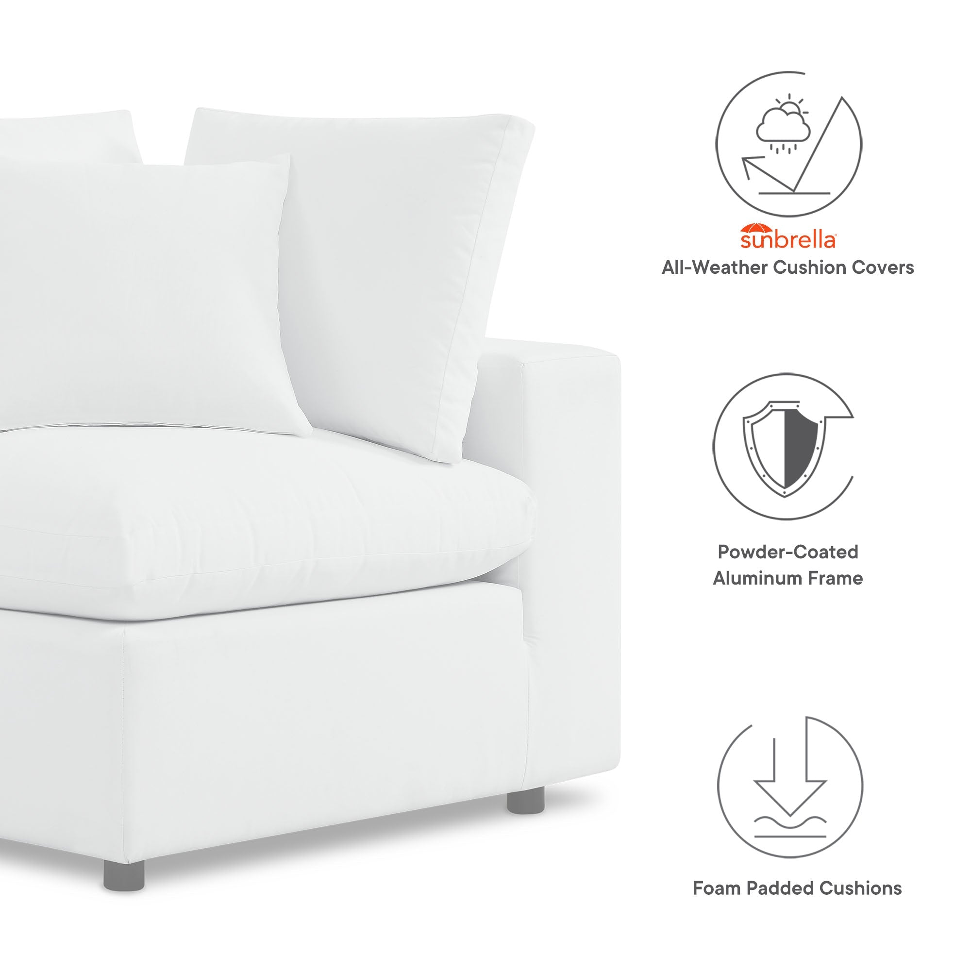 modular 6-Piece Sunbrella® Outdoor Patio Sectional Sofa
